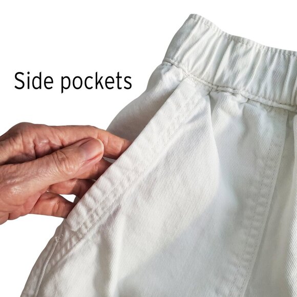 GAP High Rise Wide Leg Utility Jeans Pull On White Size L - Picture 9 of 16